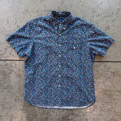 L Button Up Polo Flower Tee