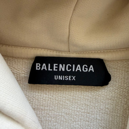 M Balenciaga Creme Small Logo Full Zip