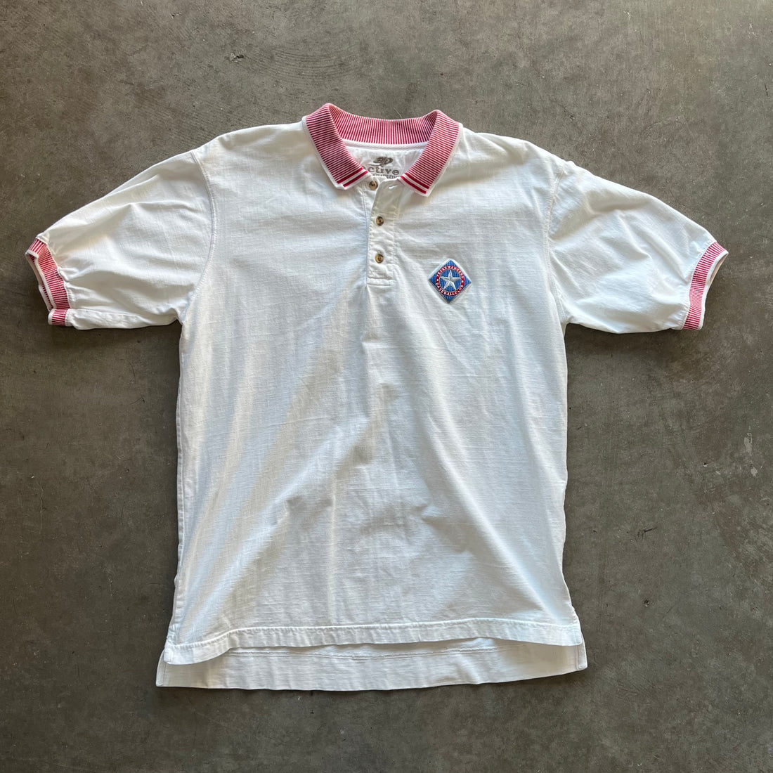 L 90s White Rangers Polo