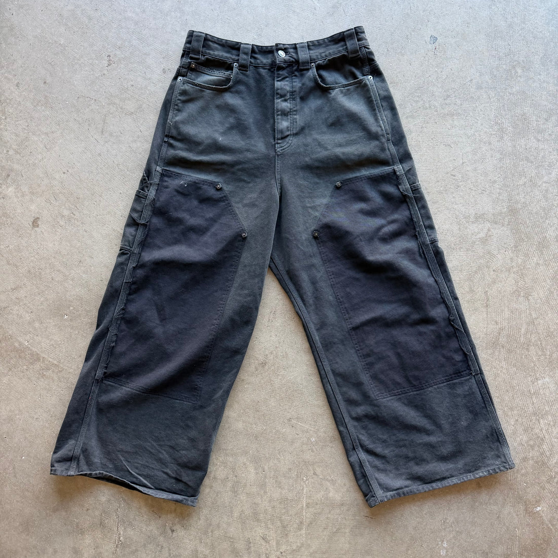 34x28 Balenciaga Ripped Off Baggy Jeans Black