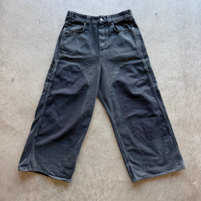 34x28 Balenciaga Ripped Off Baggy Jeans Black