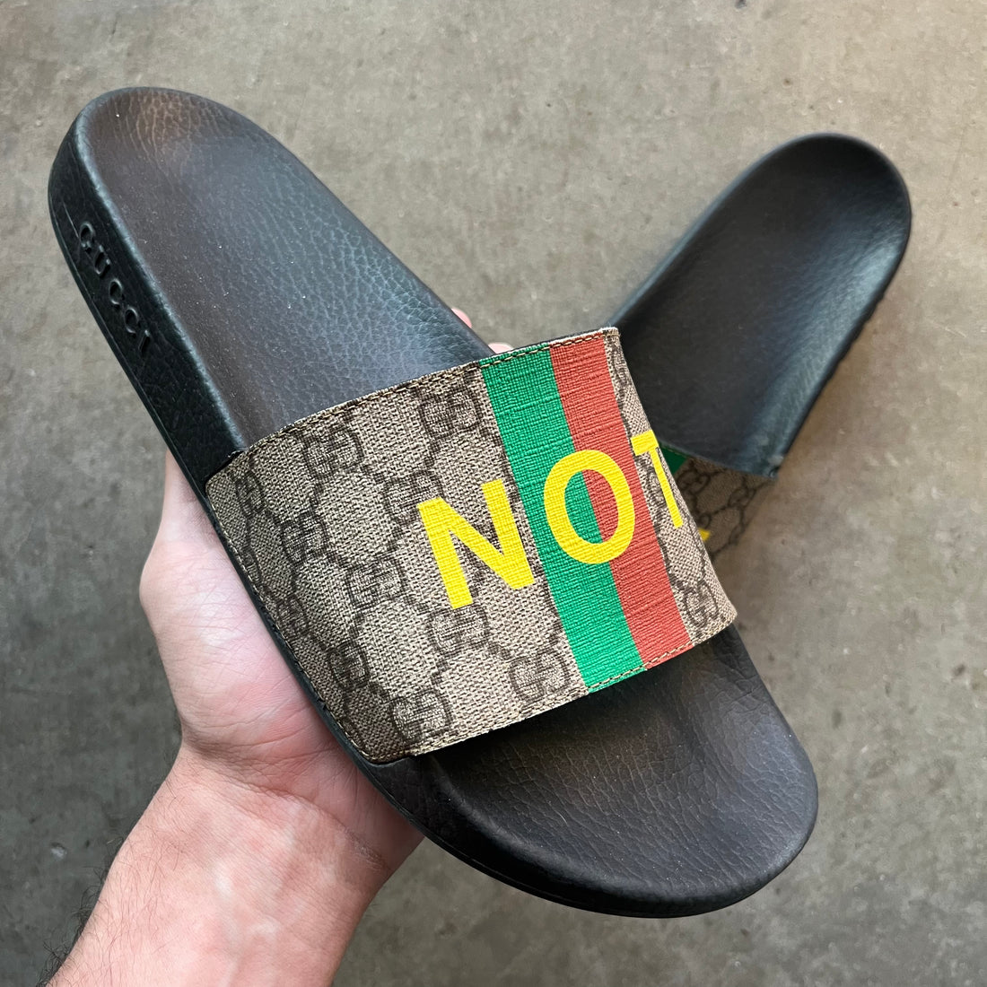 10.5 Used Not Fake Gucci Slides