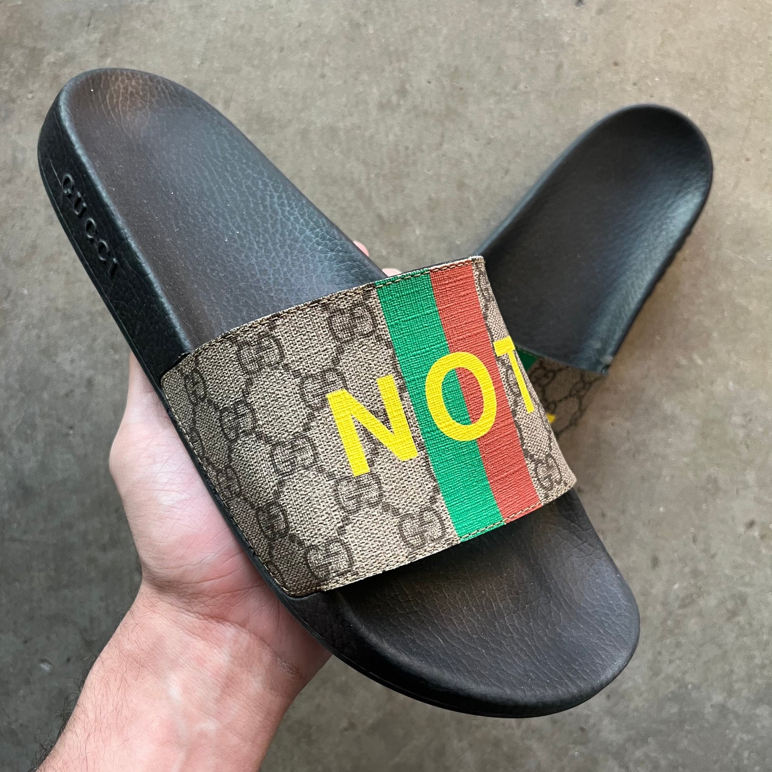 10.5 Used Not Fake Gucci Slides