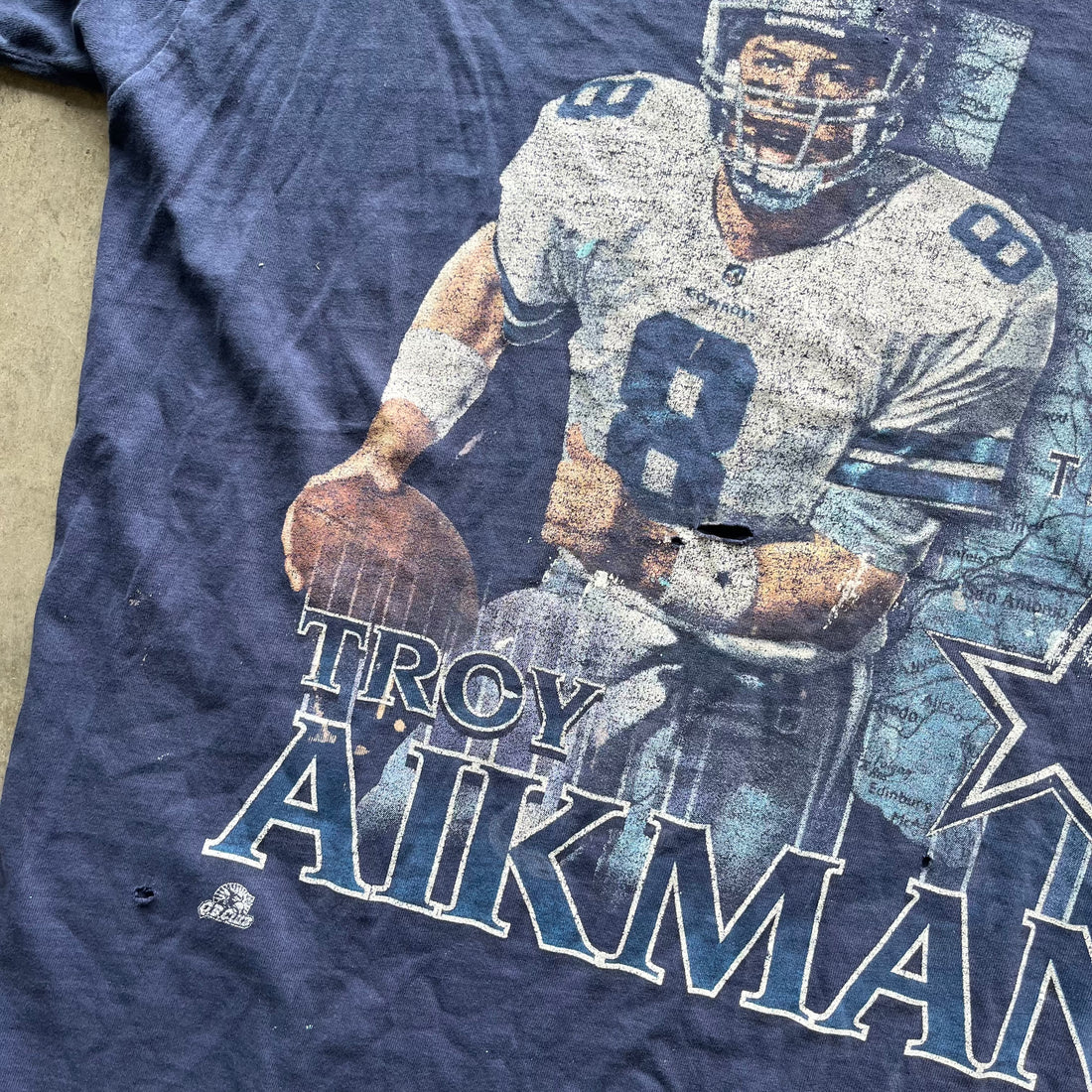 XL Thrashed 90s Aikman Cowboys Tee