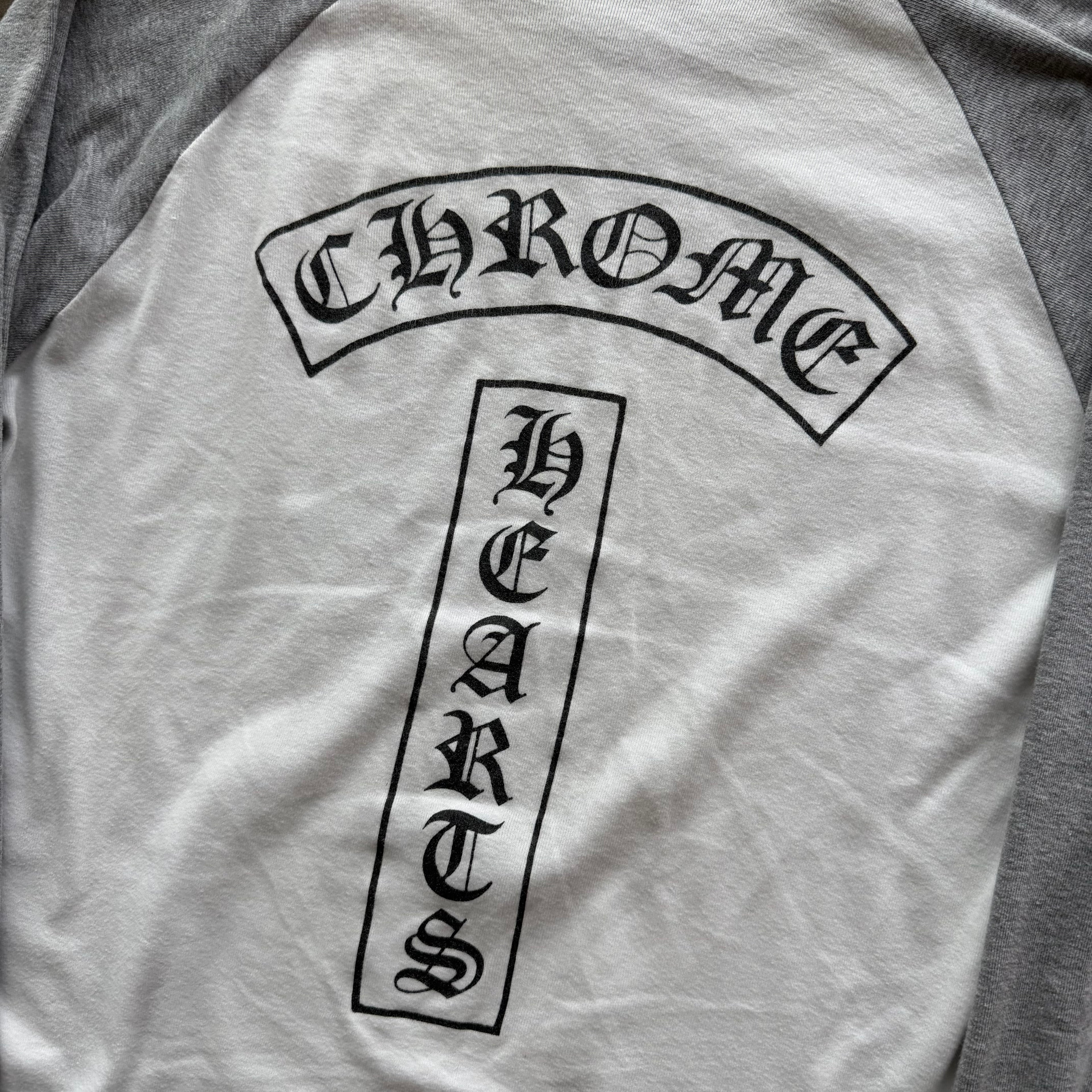 L Chrome Hearts Baseball Top White Gray