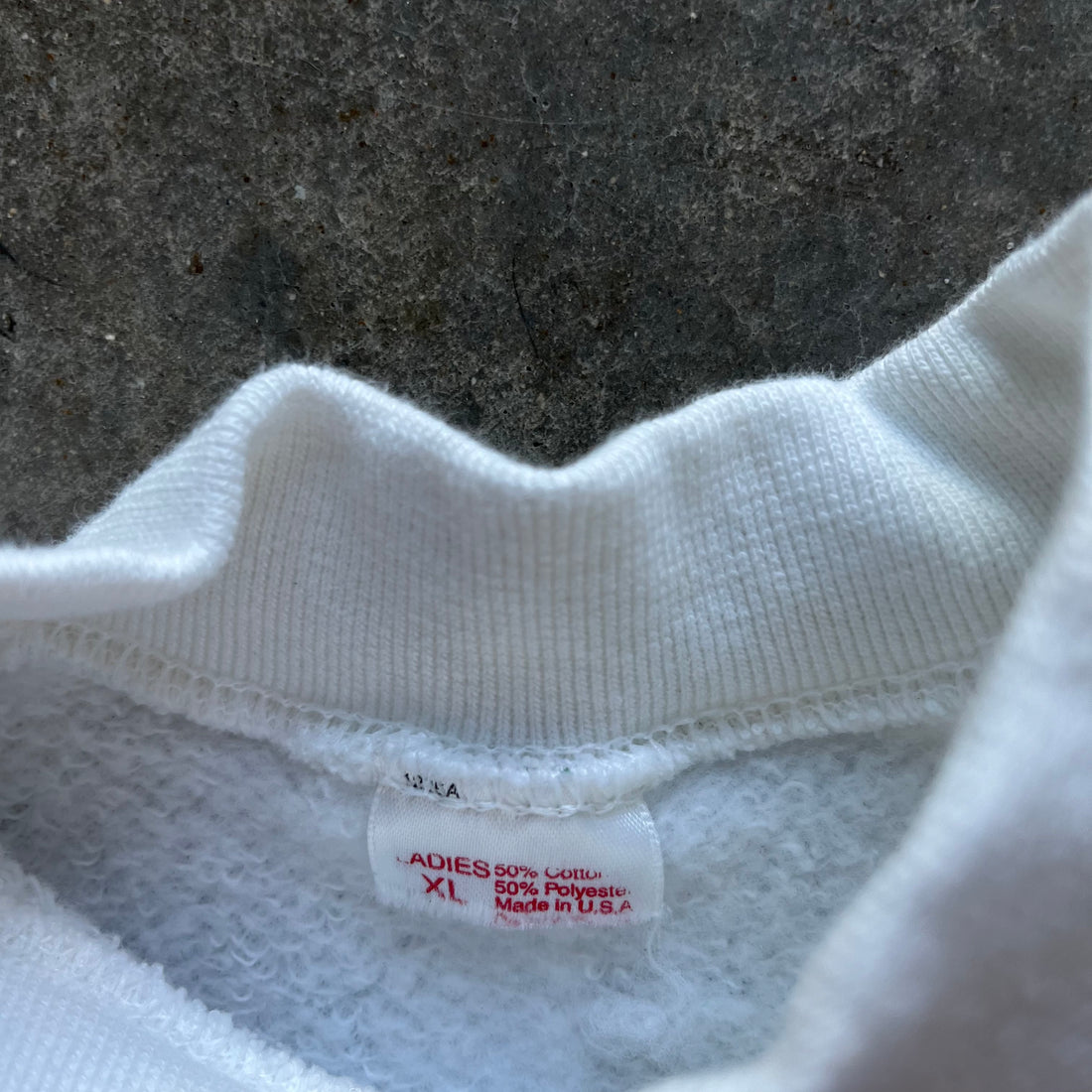 L Rework White Crewneck
