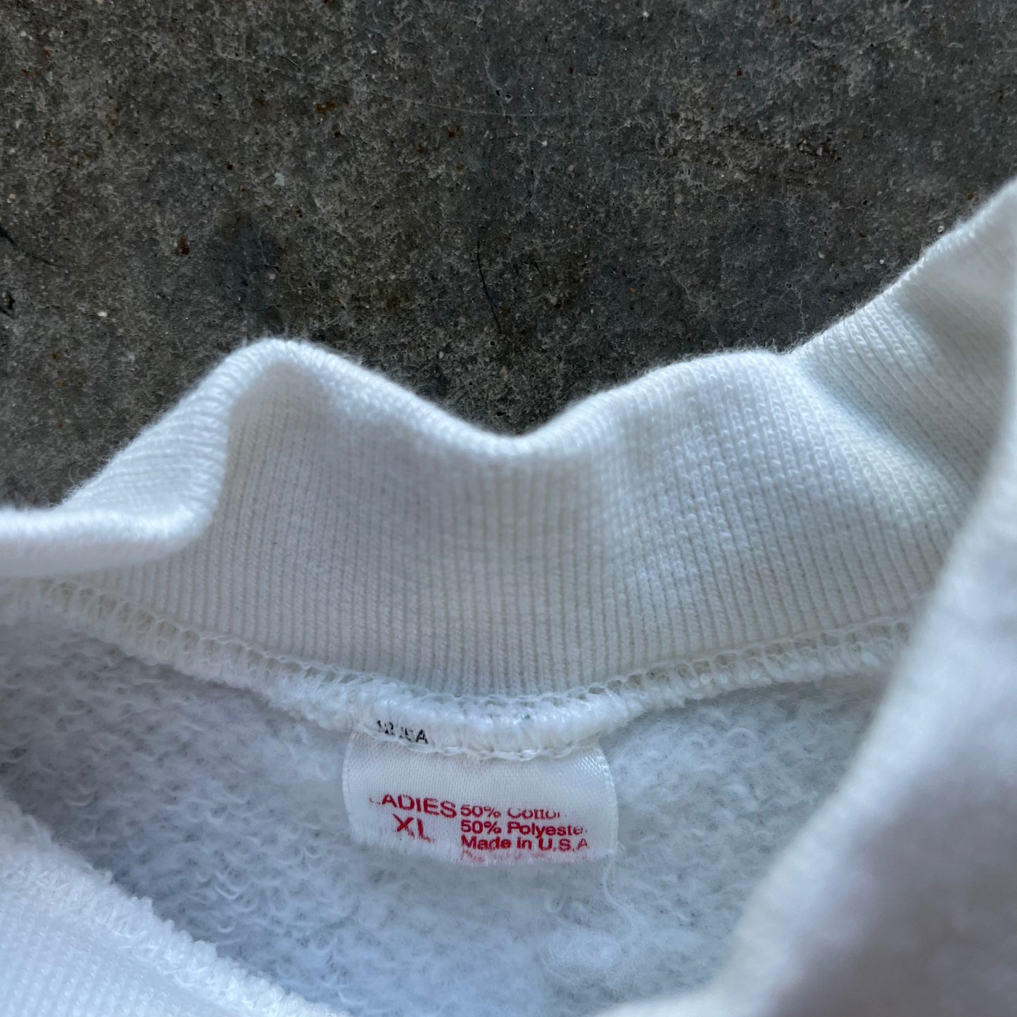 L Rework White Crewneck