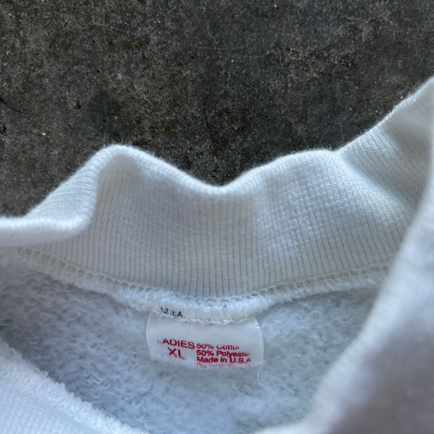 L Rework White Crewneck