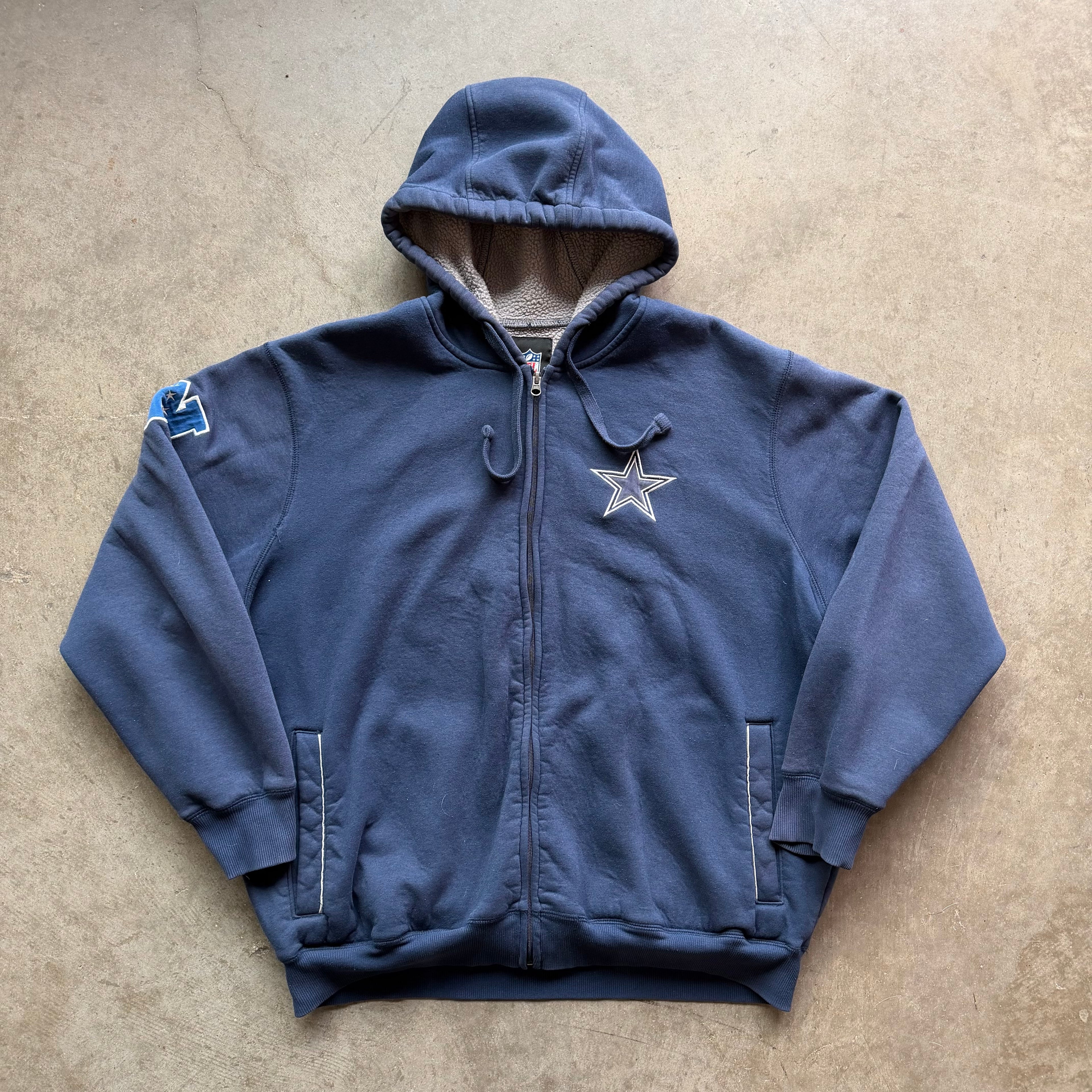 XXL 00s Fleece Lined Cowboys Hoodie