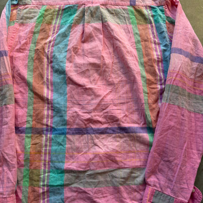 S Pink Longsleeve Polo Button Up