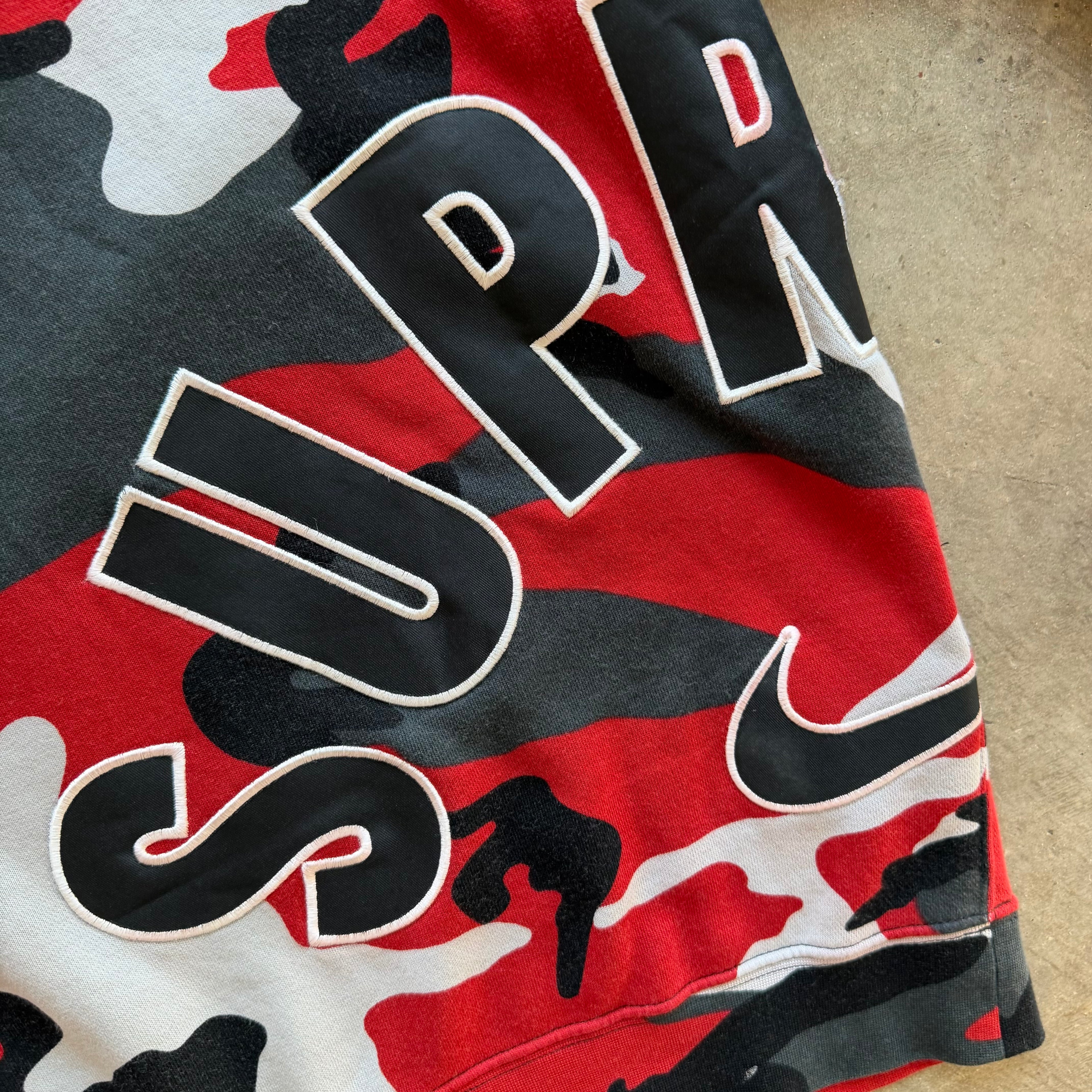 L Supreme x Nike Red Camo Crewneck