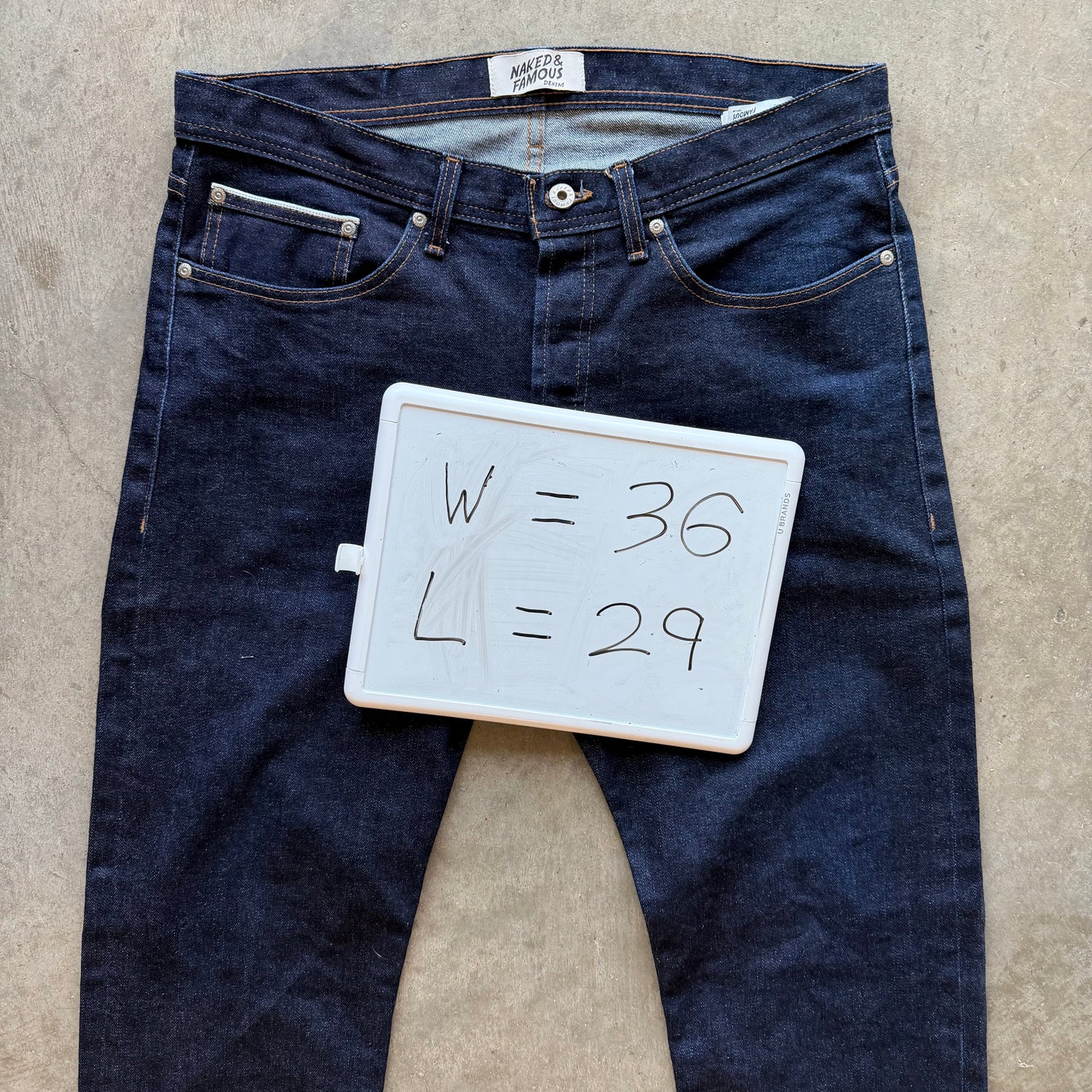 36x29 Naked and Famous Selvedge Denim