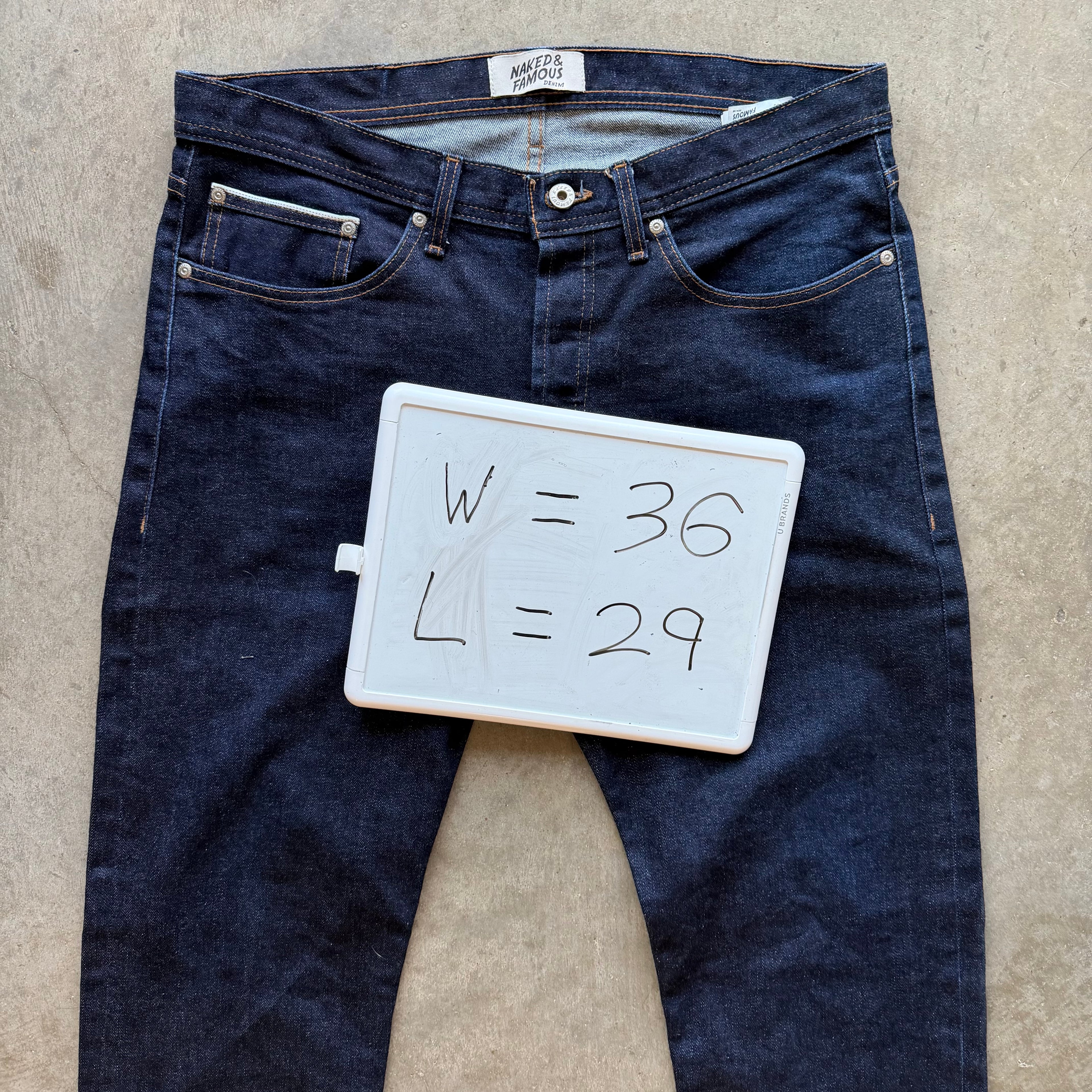 36x29 Naked and Famous Selvedge Denim