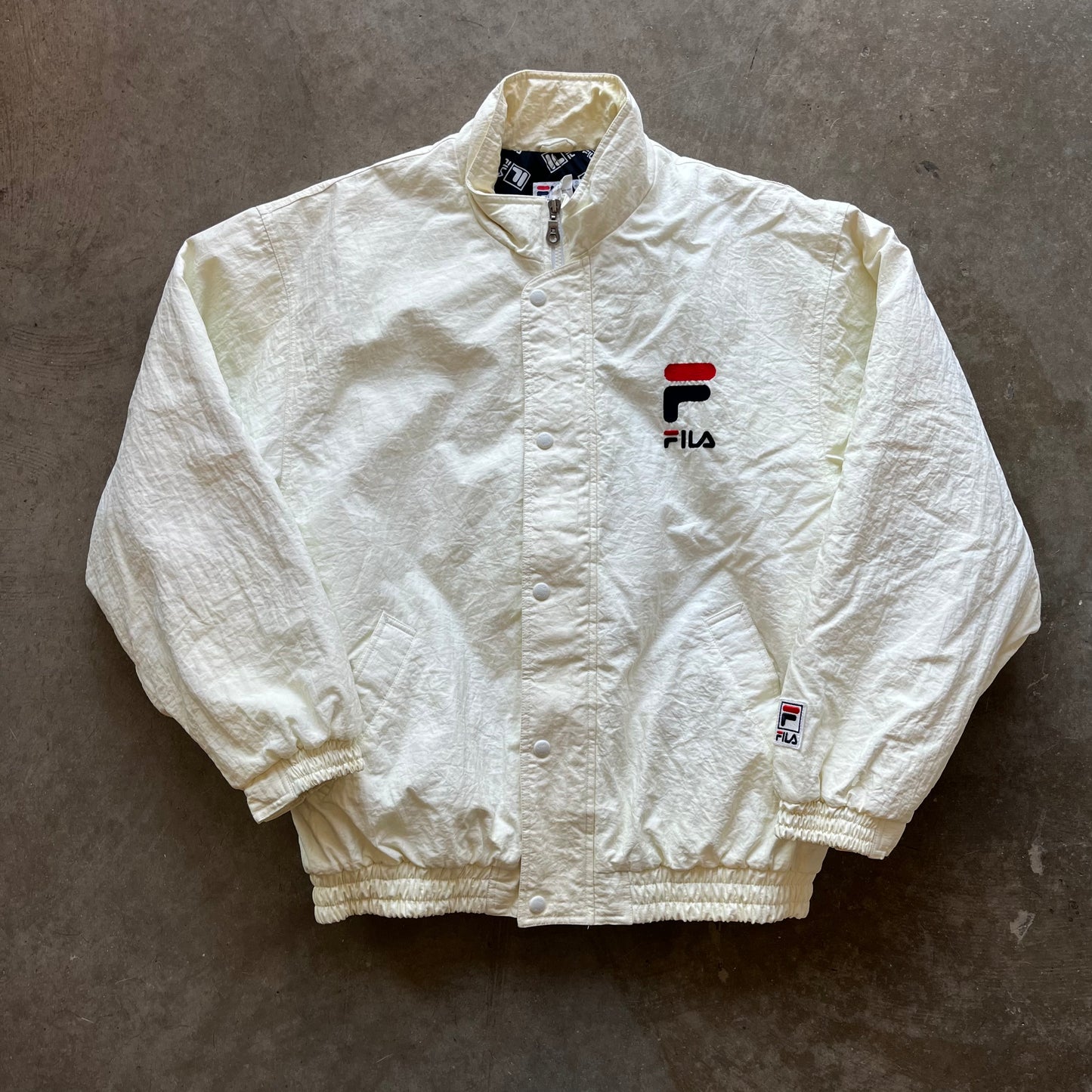 L 90s Fila Jacket White