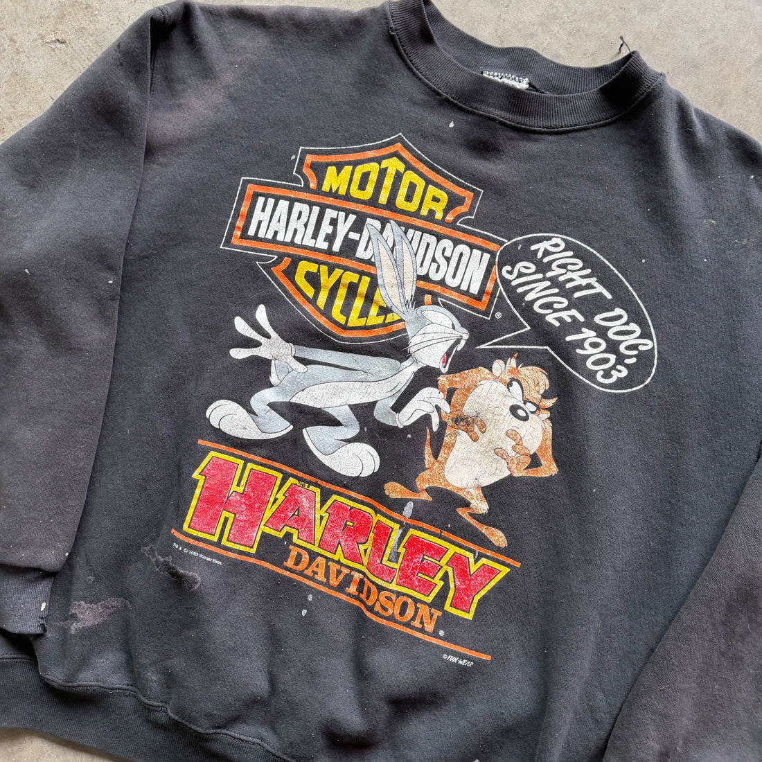 XL 93 Thrashed Taz Harley Crewneck