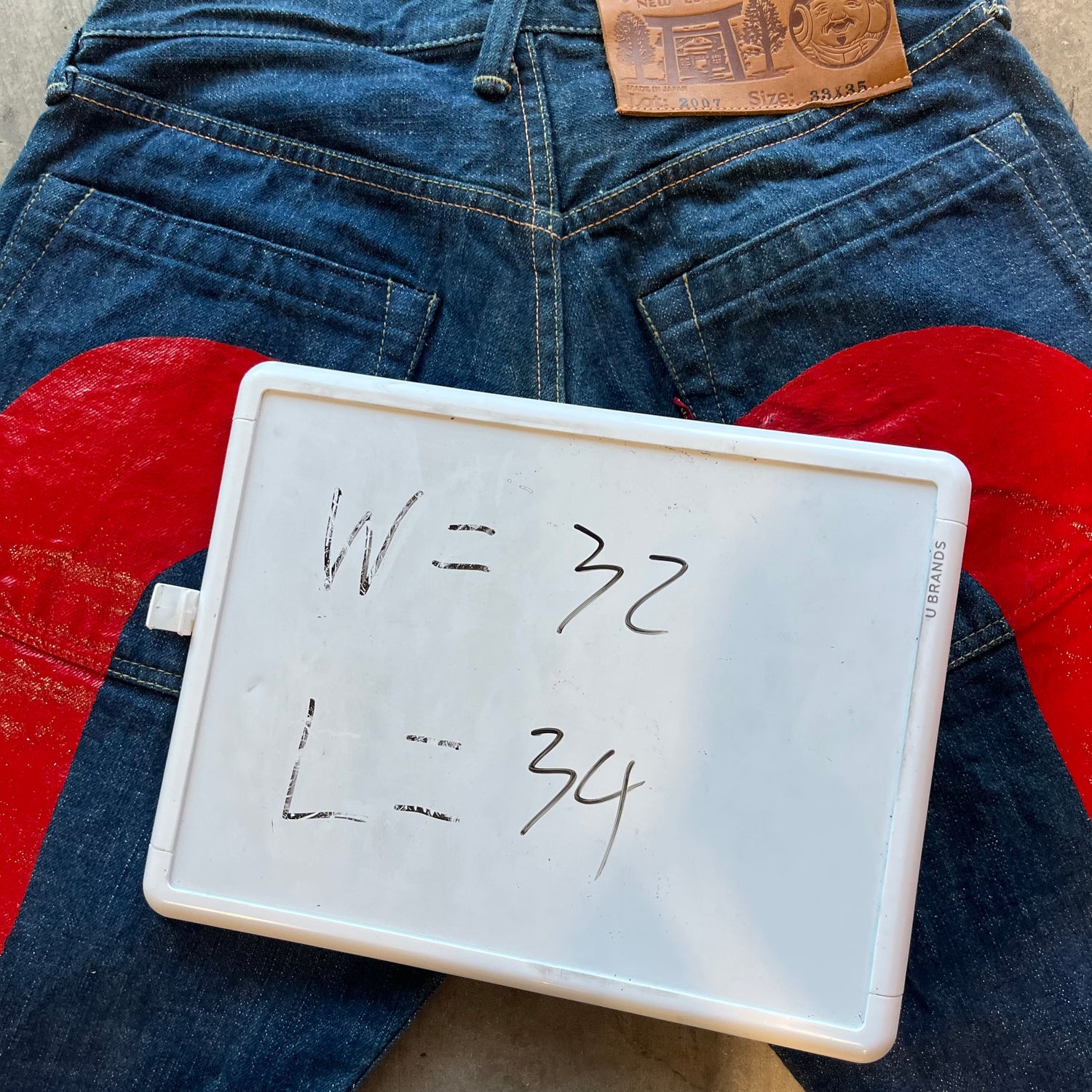 32x34 Red Daicock Evisu Jeans