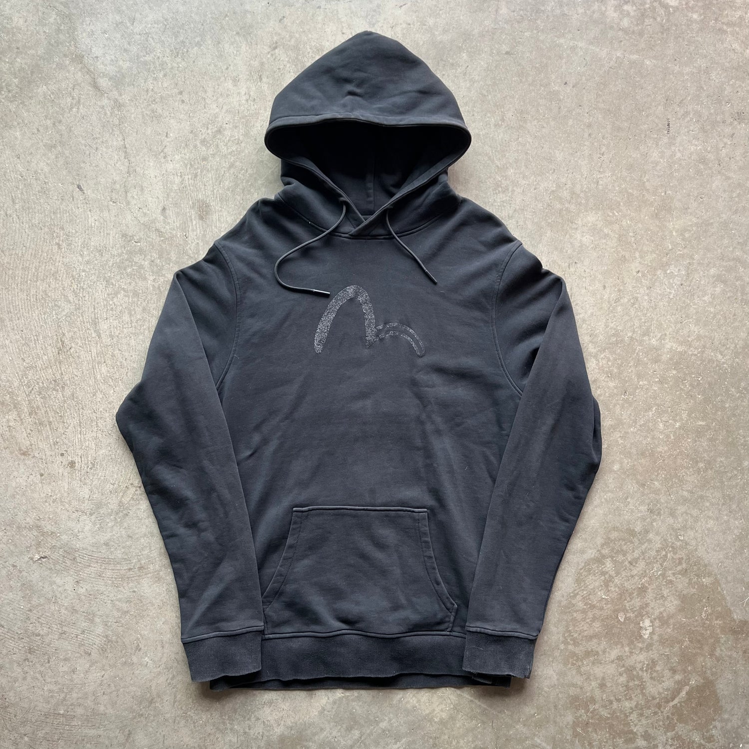 L Black Sparkle Evisu Hoodie