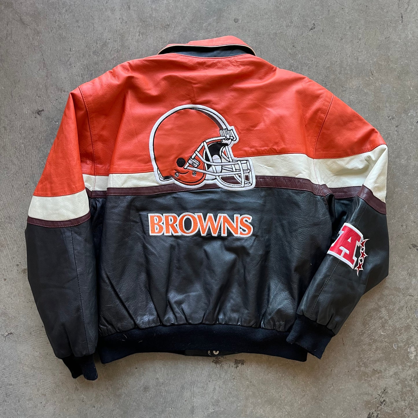 L 90s Jeff Hamilton Browns Jacket