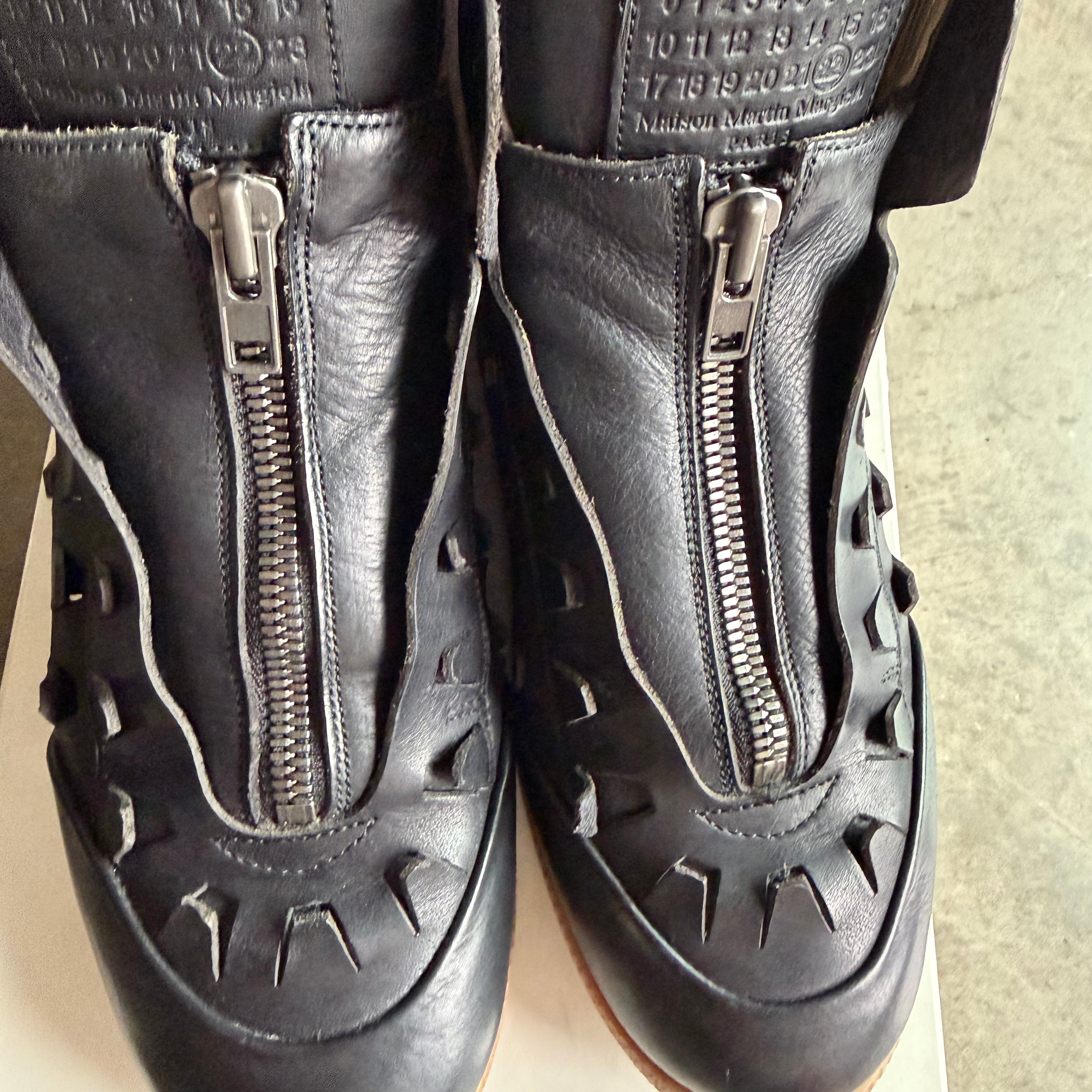 8 Used Margiela Circuit  Zip Up Pierced Leather