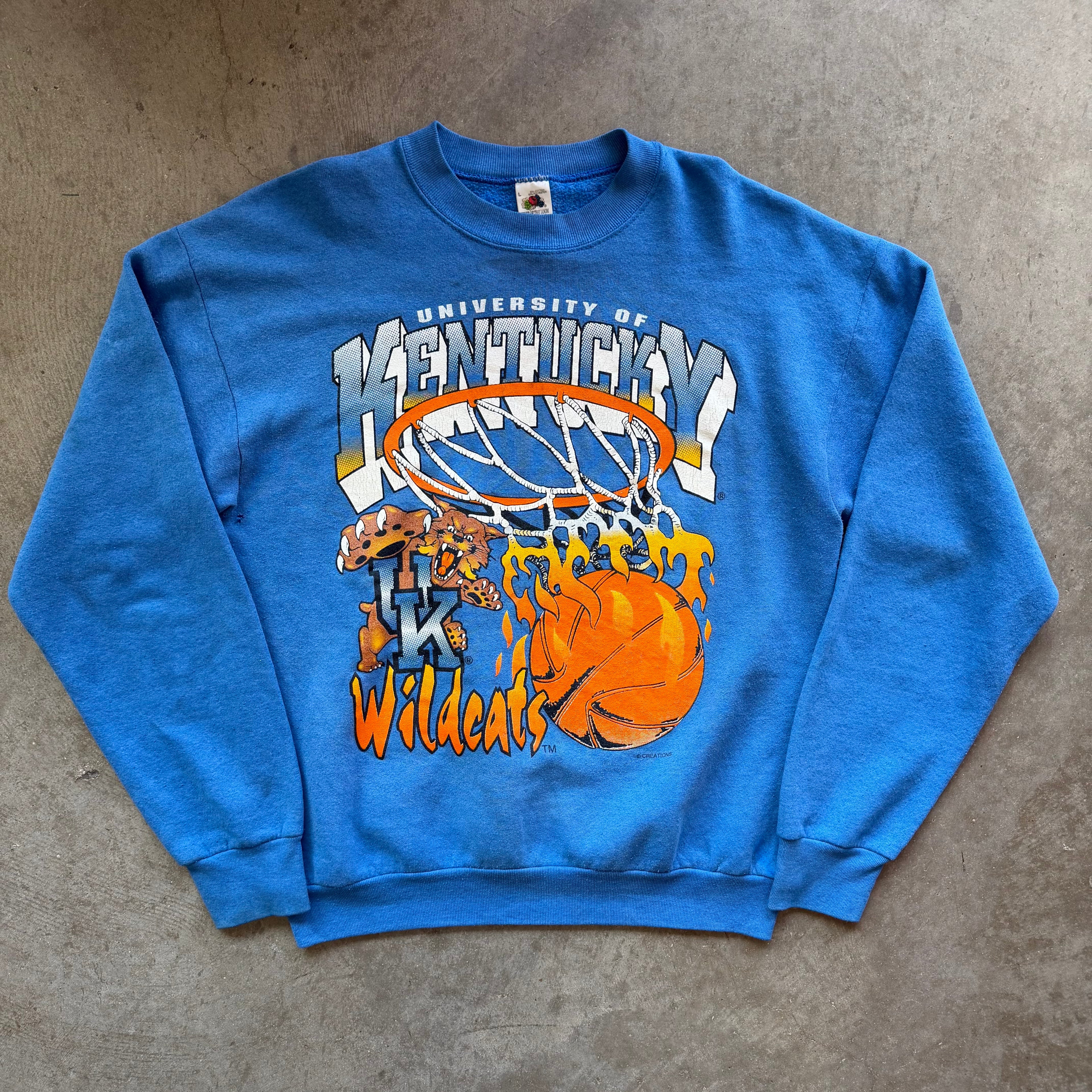 L 90s Kentucky Basketball Crewneck