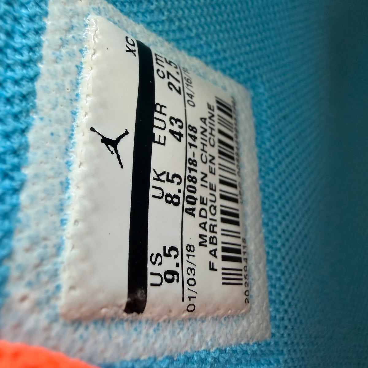 9.5 Jordan 1 High UNC Off White