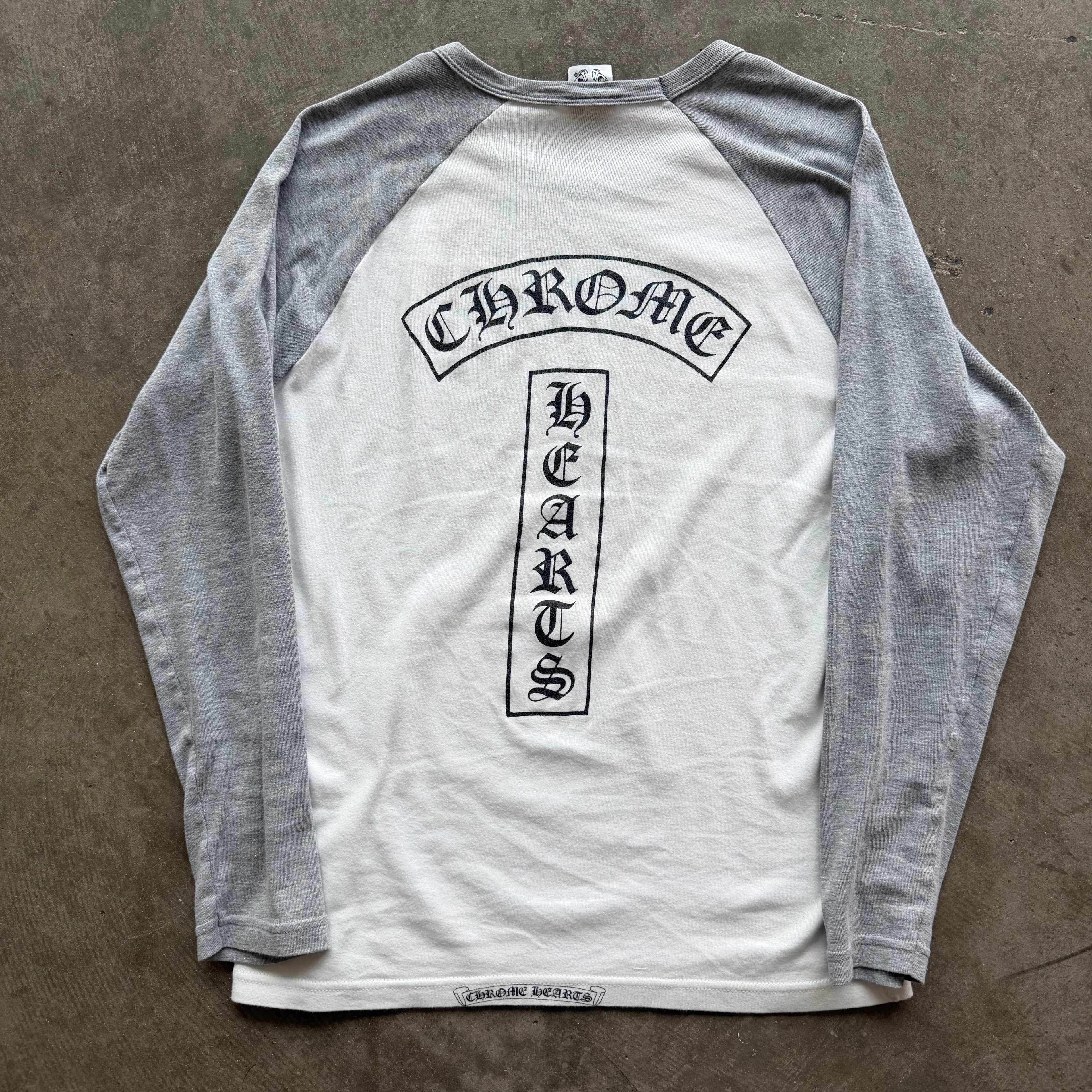 L Chrome Hearts Baseball Top White Gray