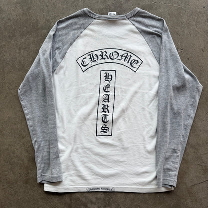 L Chrome Hearts Baseball Top White Gray
