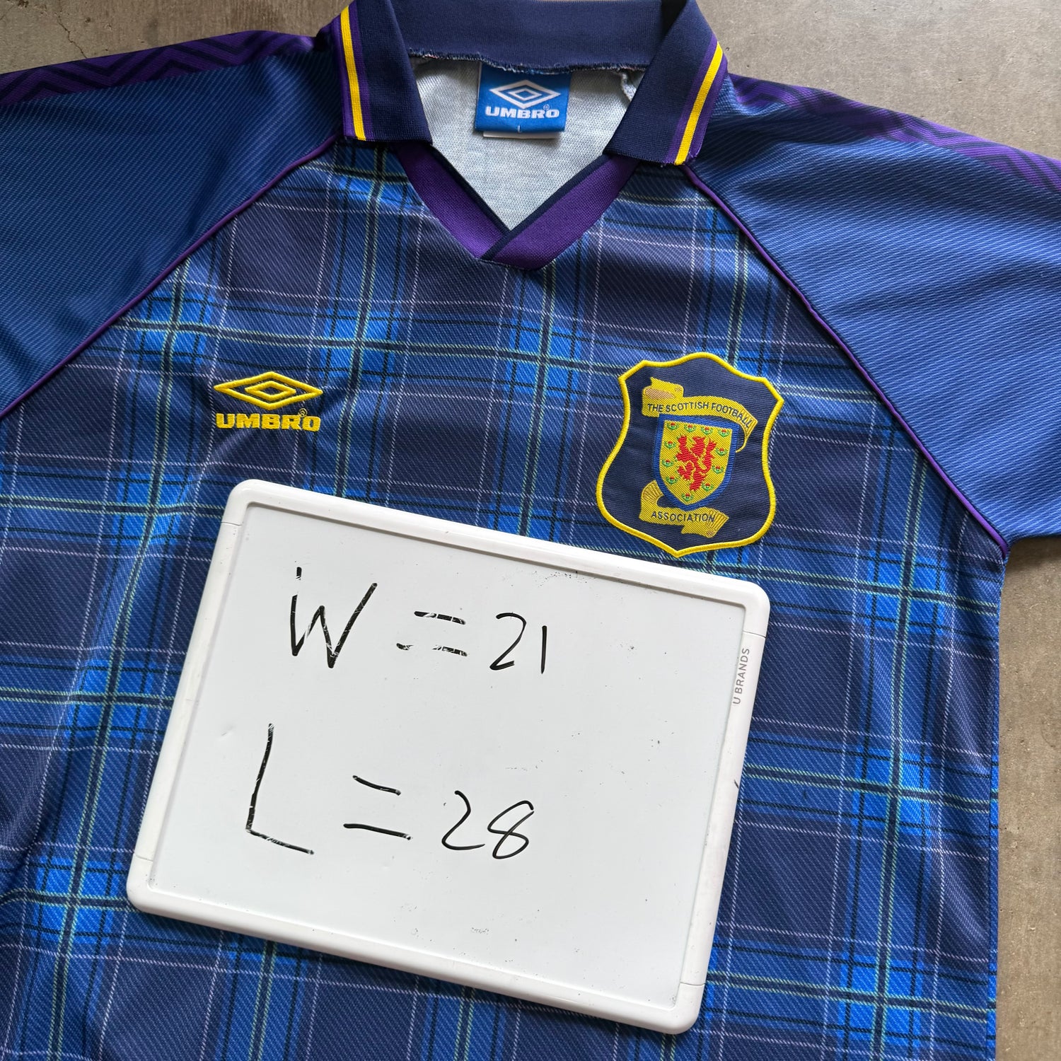 L 90s Scotland Home Soccer Jersey