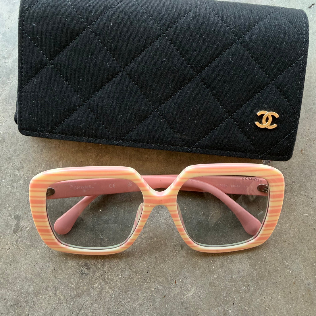 Chanel CC Logo Oversized Sunglasses Pink