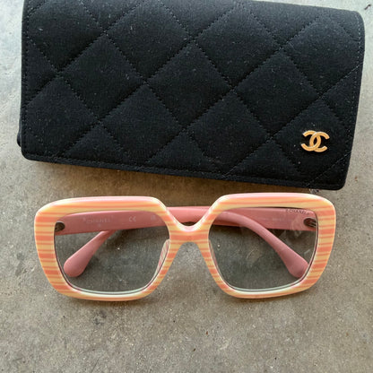 Chanel CC Logo Oversized Sunglasses Pink