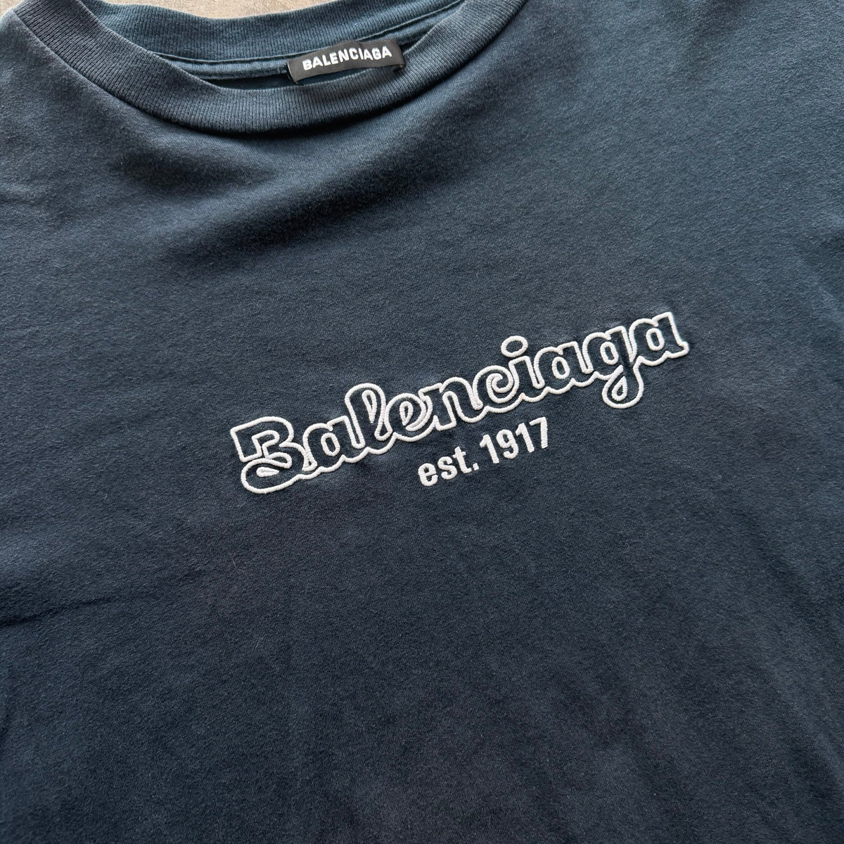 XL Balenciaga Logo Tee Black