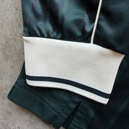 M Kith Pinstripe Tricot L/S Tap in Polo Green