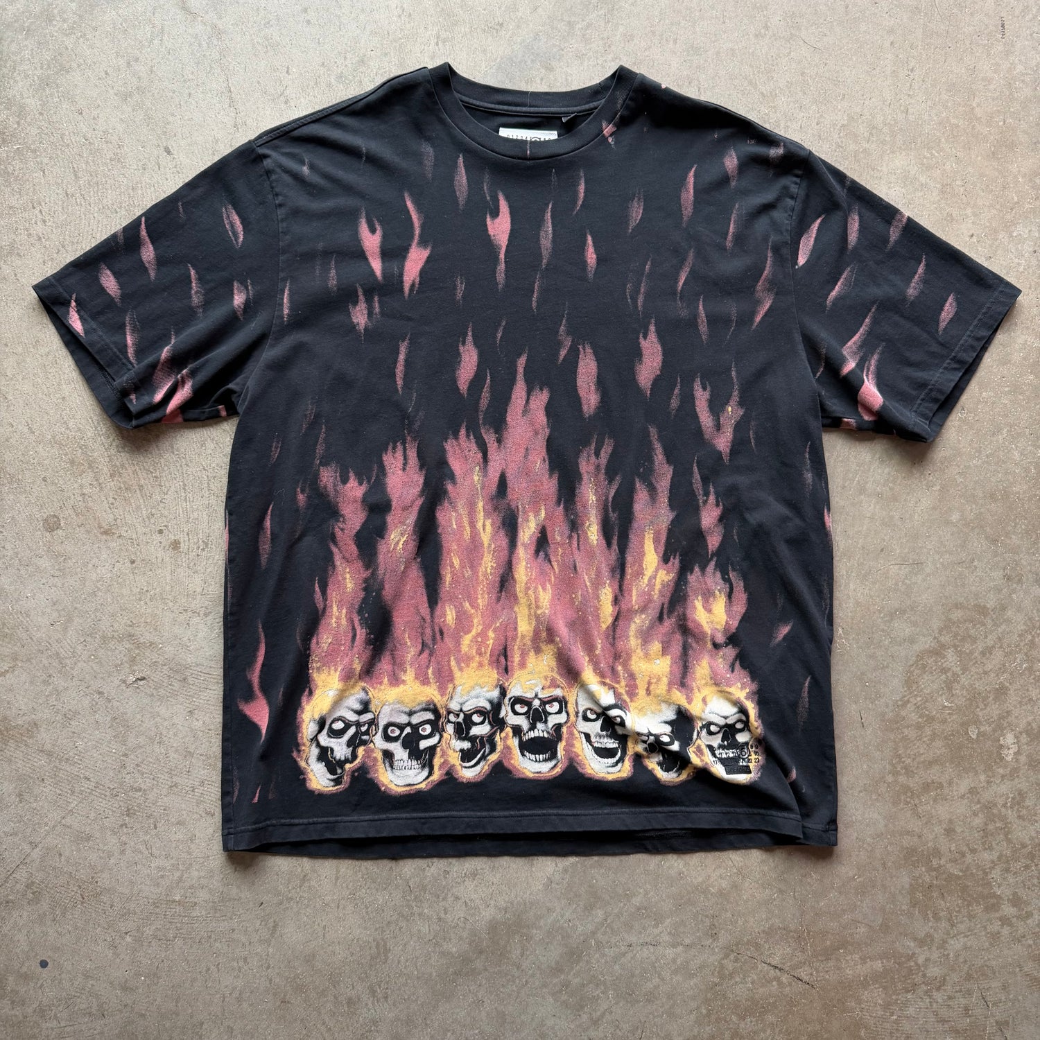 L Supreme x Margiela Flaming Skull Tee