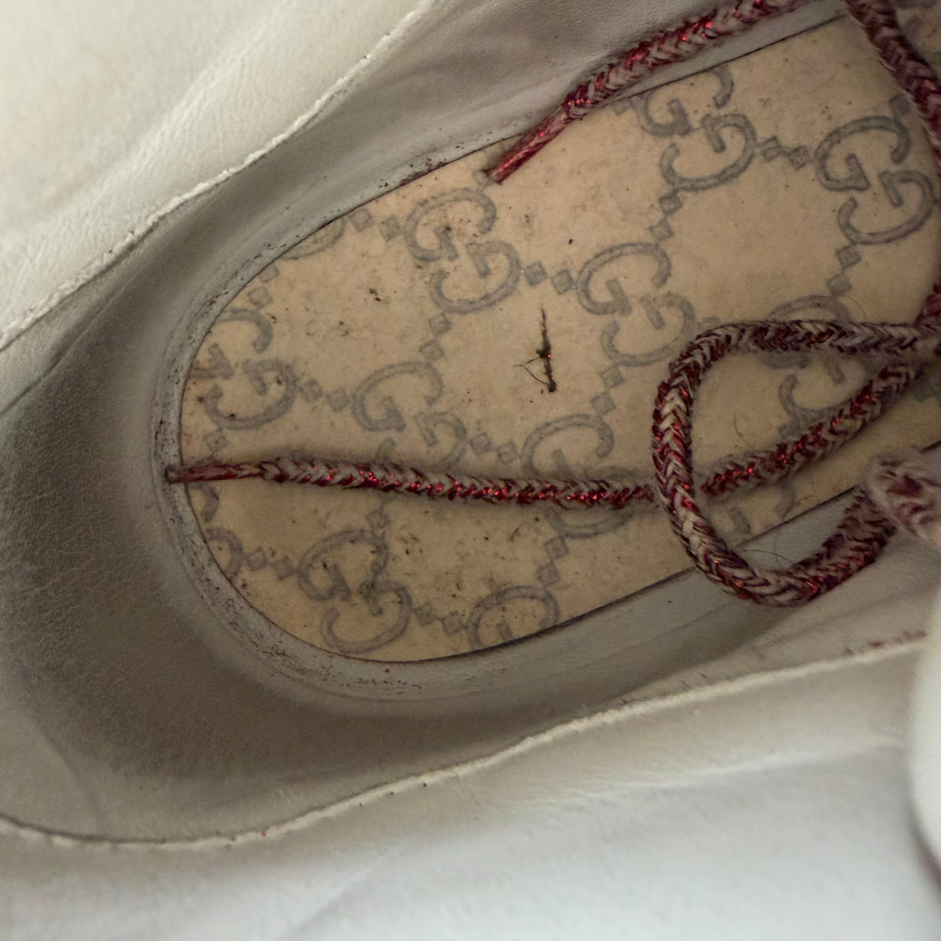 10 Used Gucci Ace High Top Red Glitter