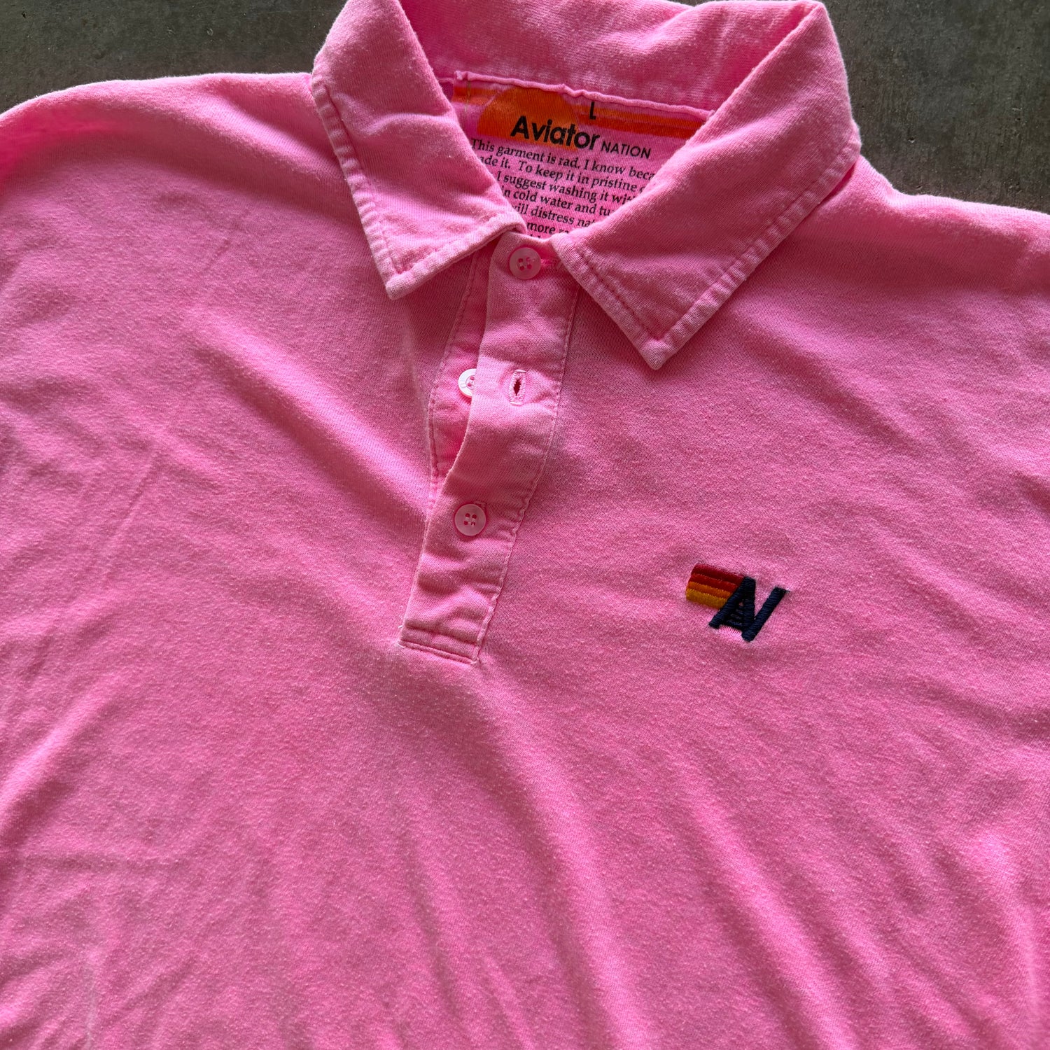 L Pink Aviator Nation Polo