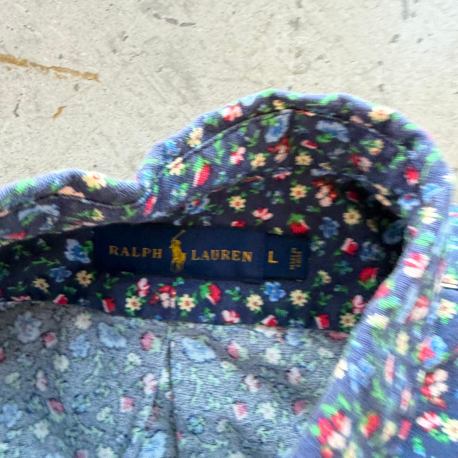 L Button Up Polo Flower Tee