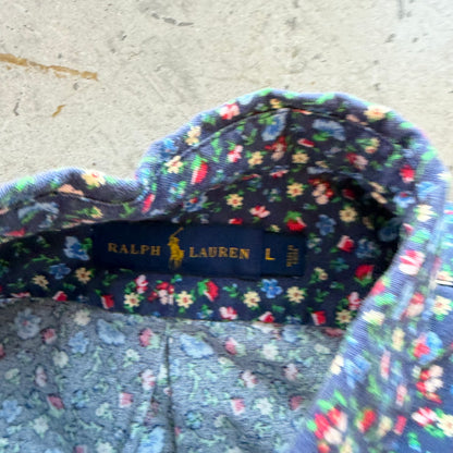 L Button Up Polo Flower Tee