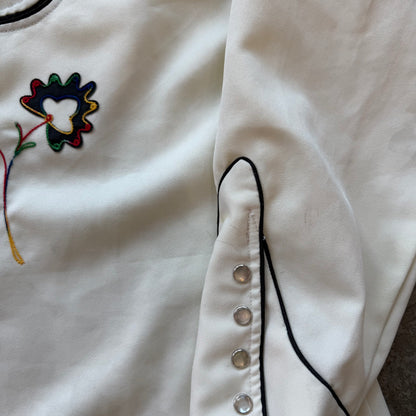XL 80s H bar C Embroidered Pearl Snap