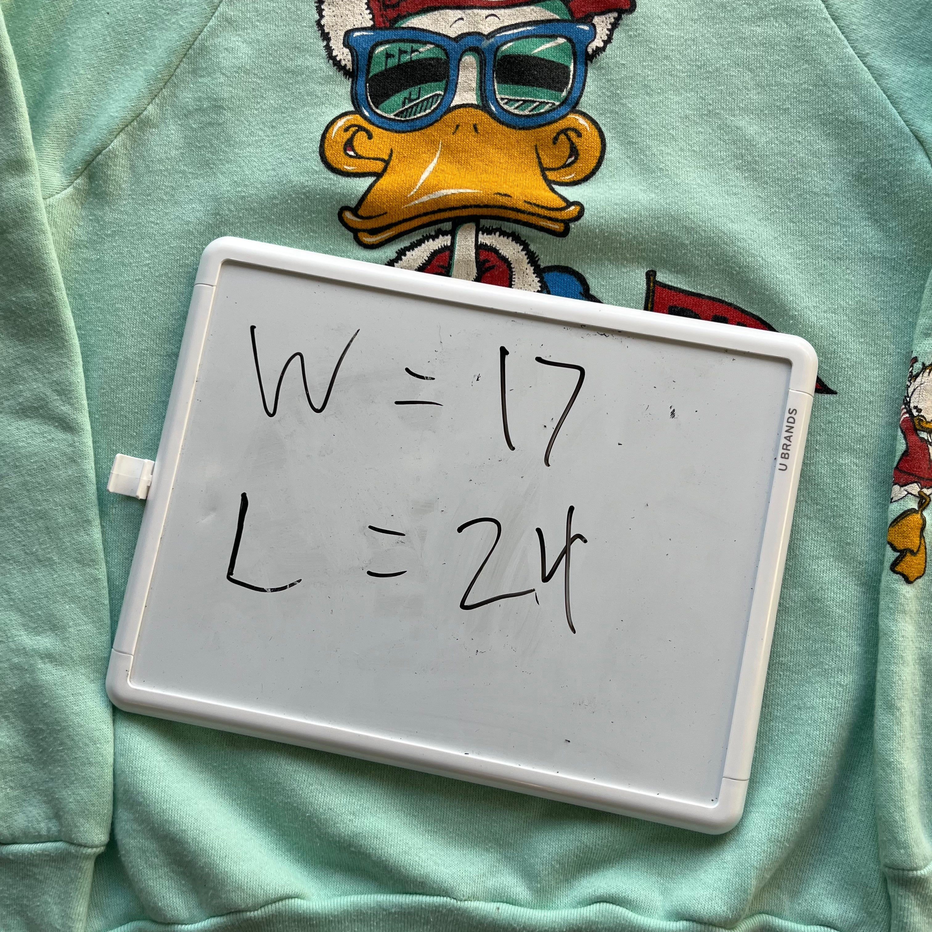 M 80s Donald Duck Cheerleader Crewneck