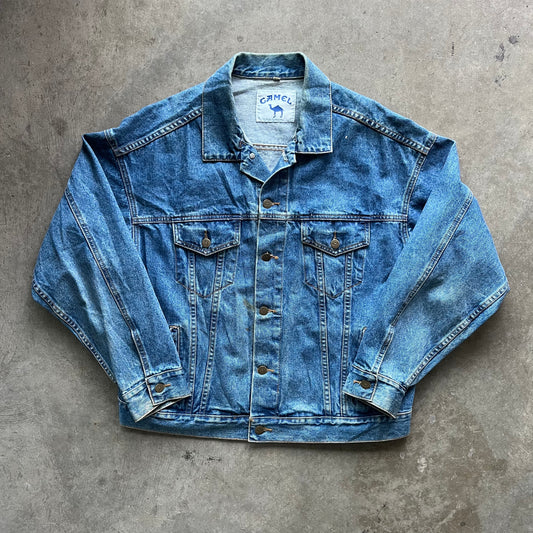 L 90s Camel Denim Jacket