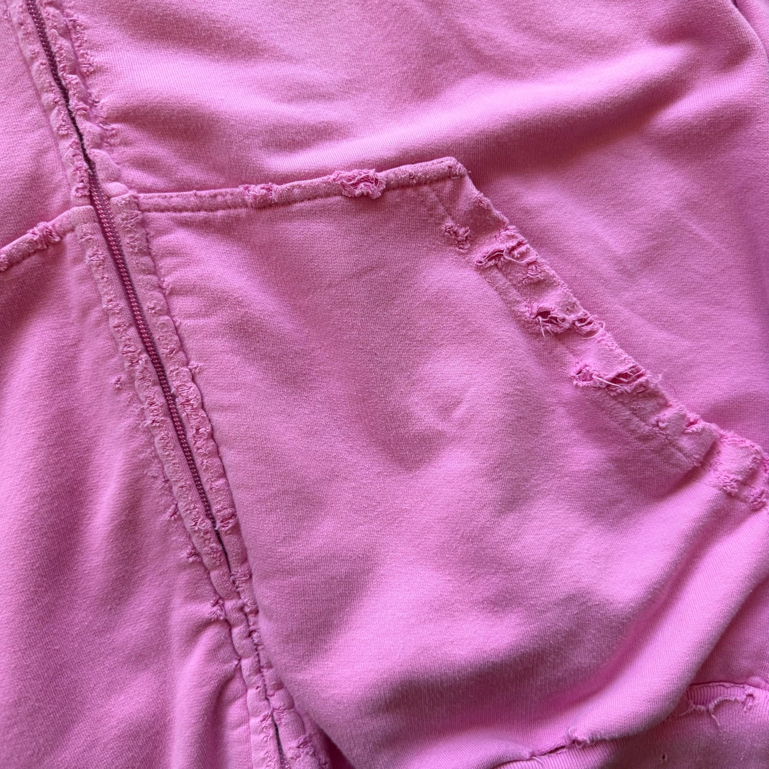 XXL Balenciaga Distressed Pink Polo Zipup