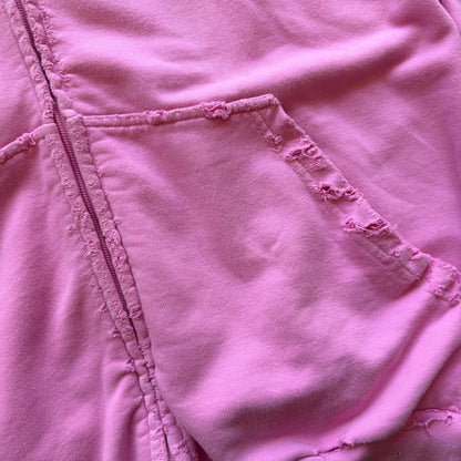 XXL Balenciaga Distressed Pink Polo Zipup