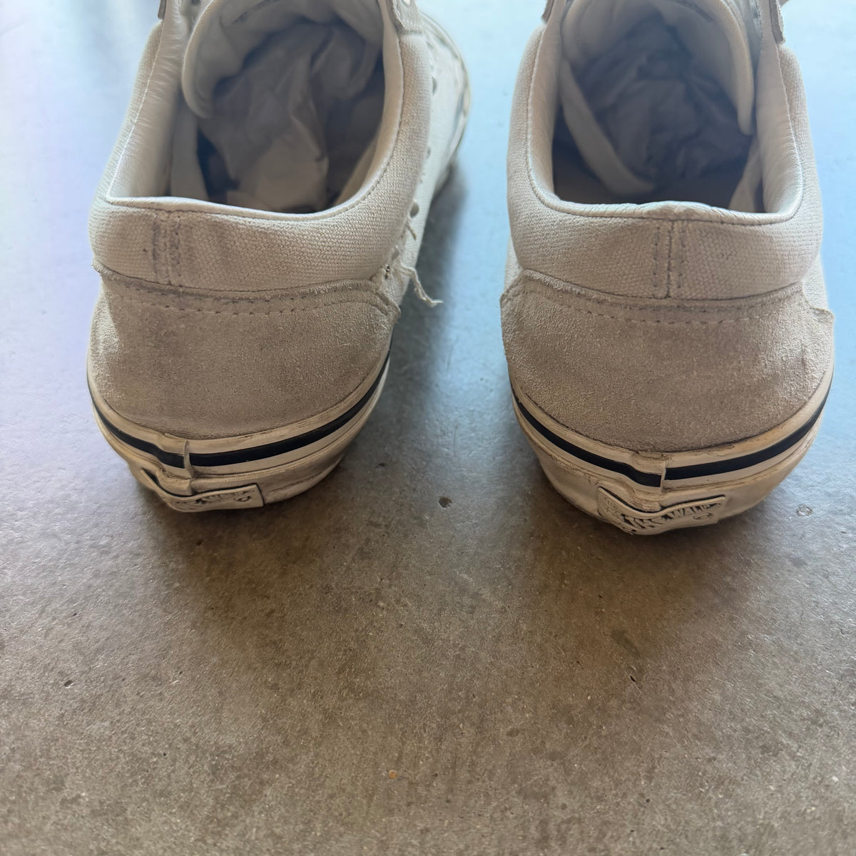 10.5 Vans Pearlized White