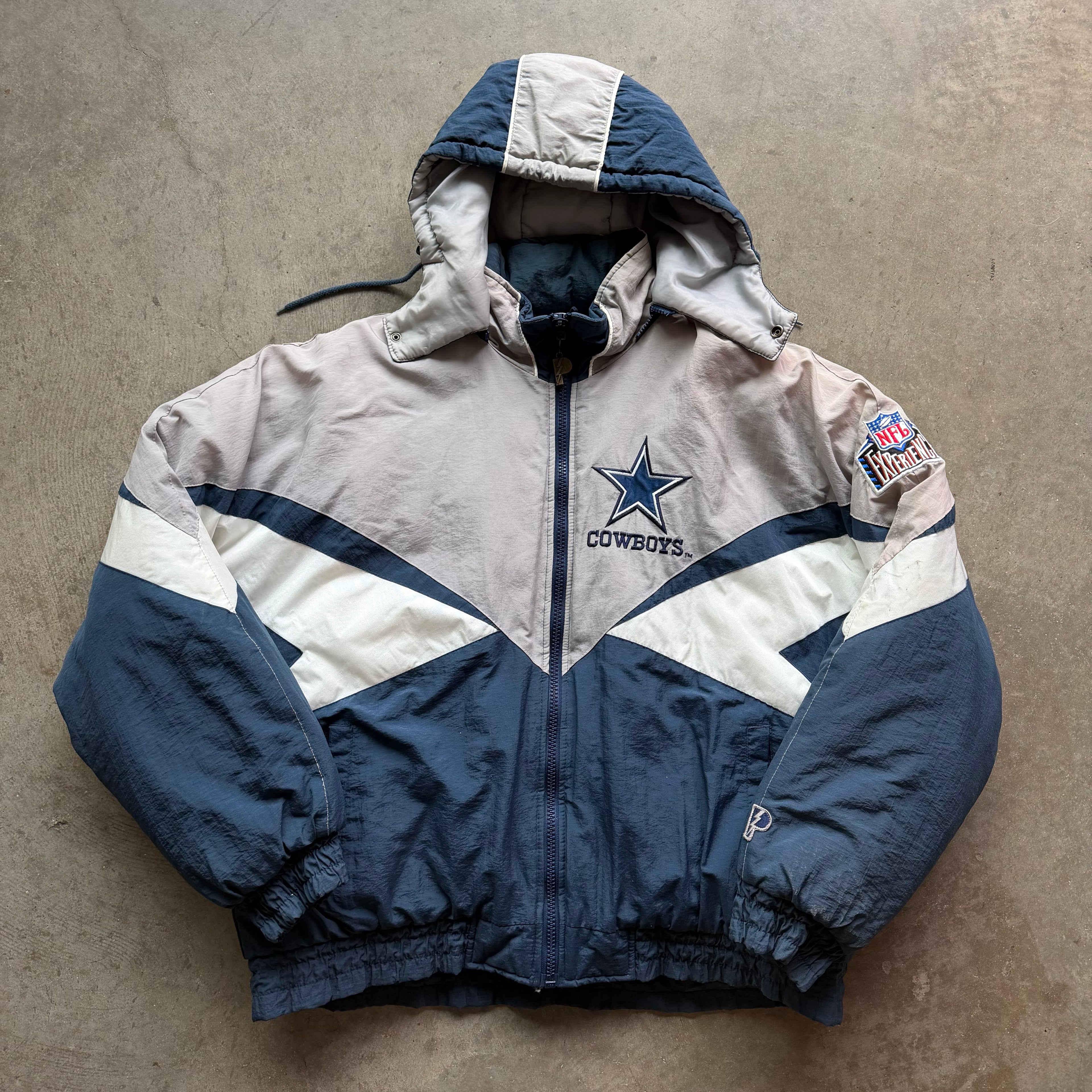 XL 90s Dallas Cowboys Hooded Puff Jacket