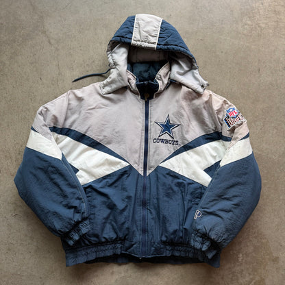 XL 90s Dallas Cowboys Hooded Puff Jacket