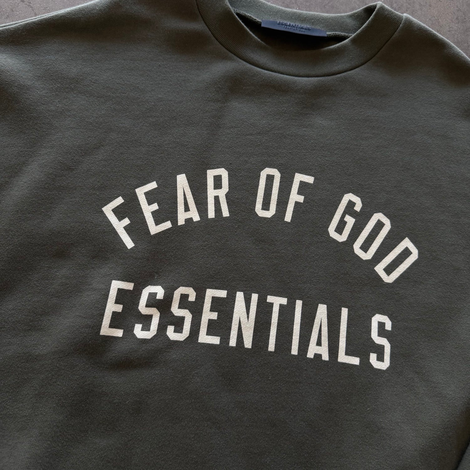 XL FOG Essentials Olive Crewneck