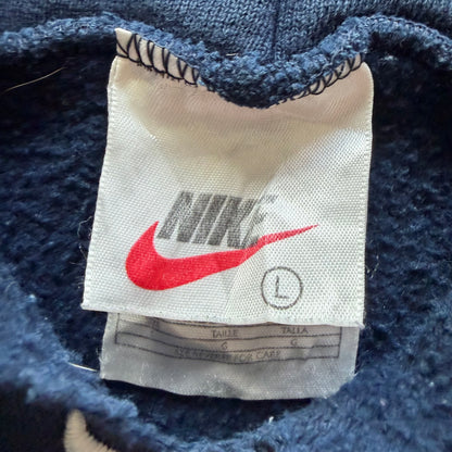 L 90s Nike Center Swoosh Hoodie Navy