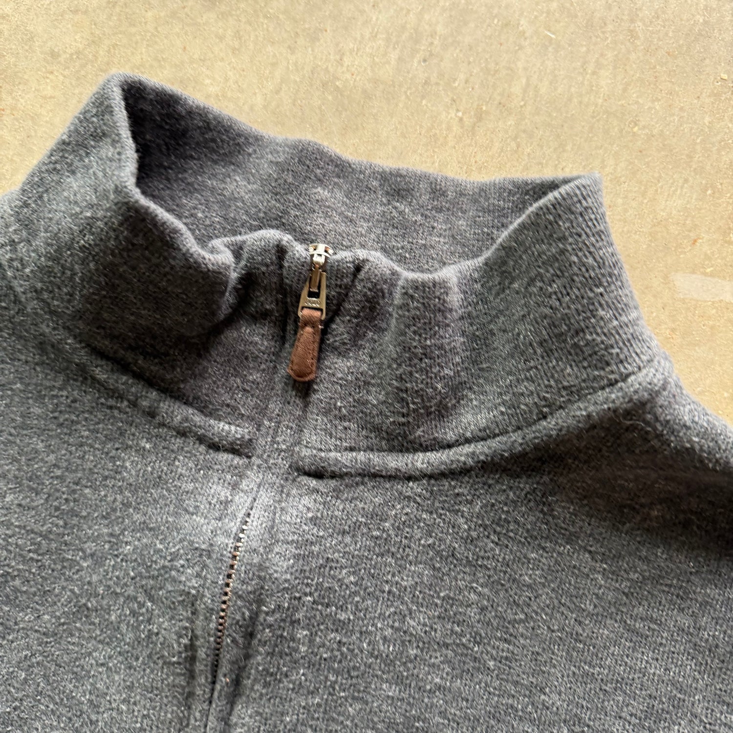 L Grey Polo Quarter Zip