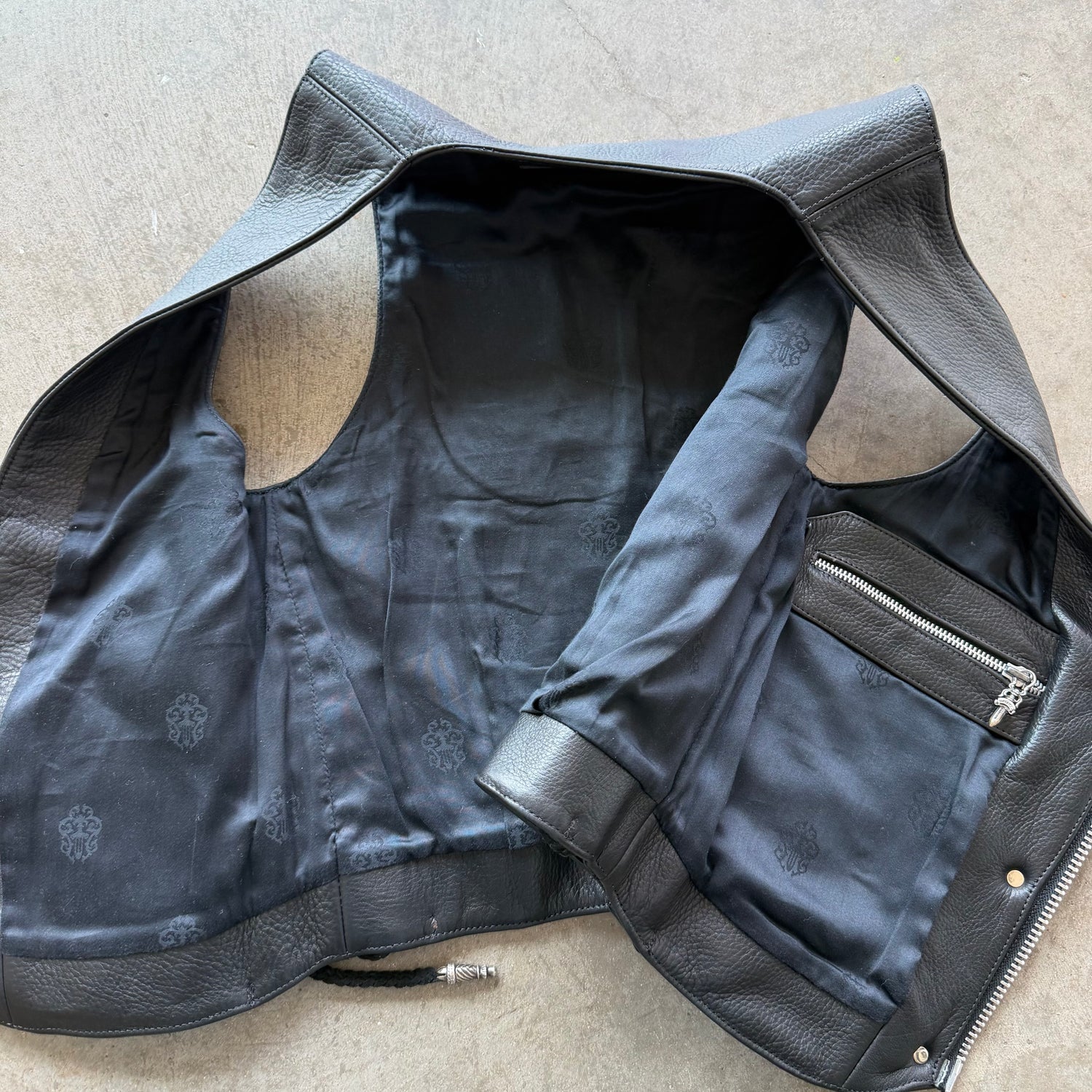 S Chrome Hearts Leather Vest