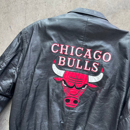 XL 90s Bulls Leather Pro Player Jacket